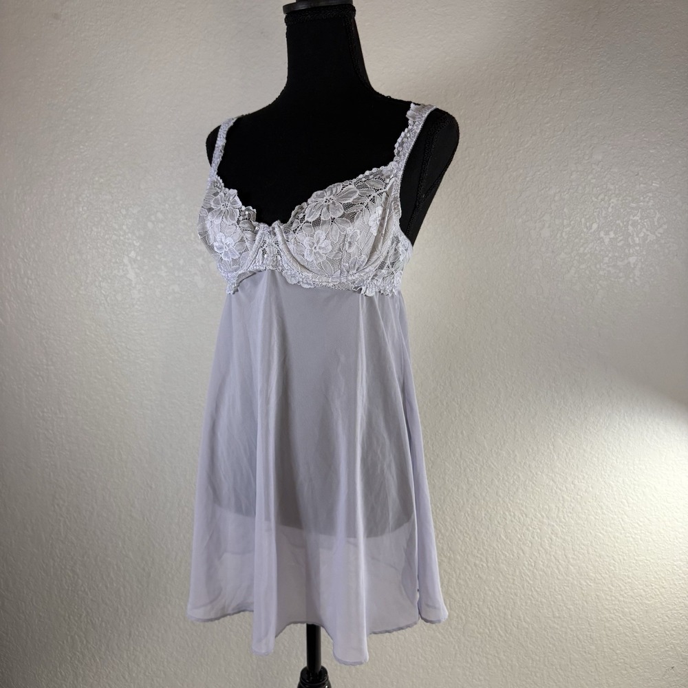 Victorias Secret Camisole 36B Lavender Babydoll Dainty Lace Romantic Fairy Y2K